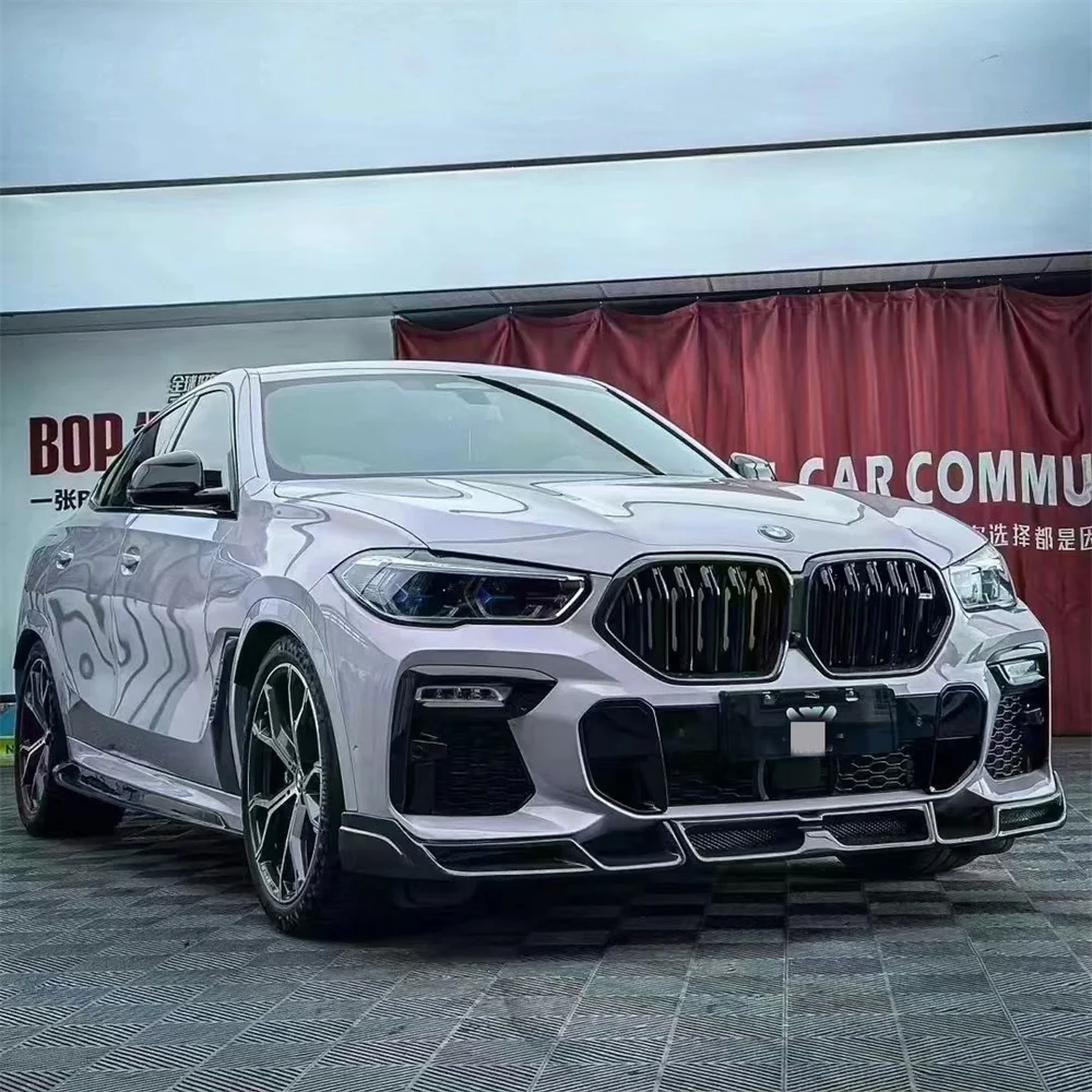 LD Style X6M Body Kit For BMW X6M F96 Front Lip Side Skirts Top Wing Spoiler F96 X6M Carbon Fiber Body Kits 2019+