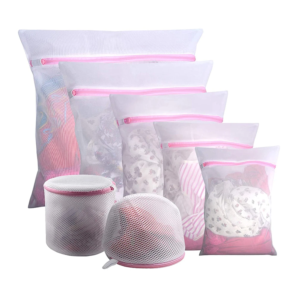 Factory Price ZT 7pcs 100% Polyester Commercial Laundry Washing Bag with Premium Zipper