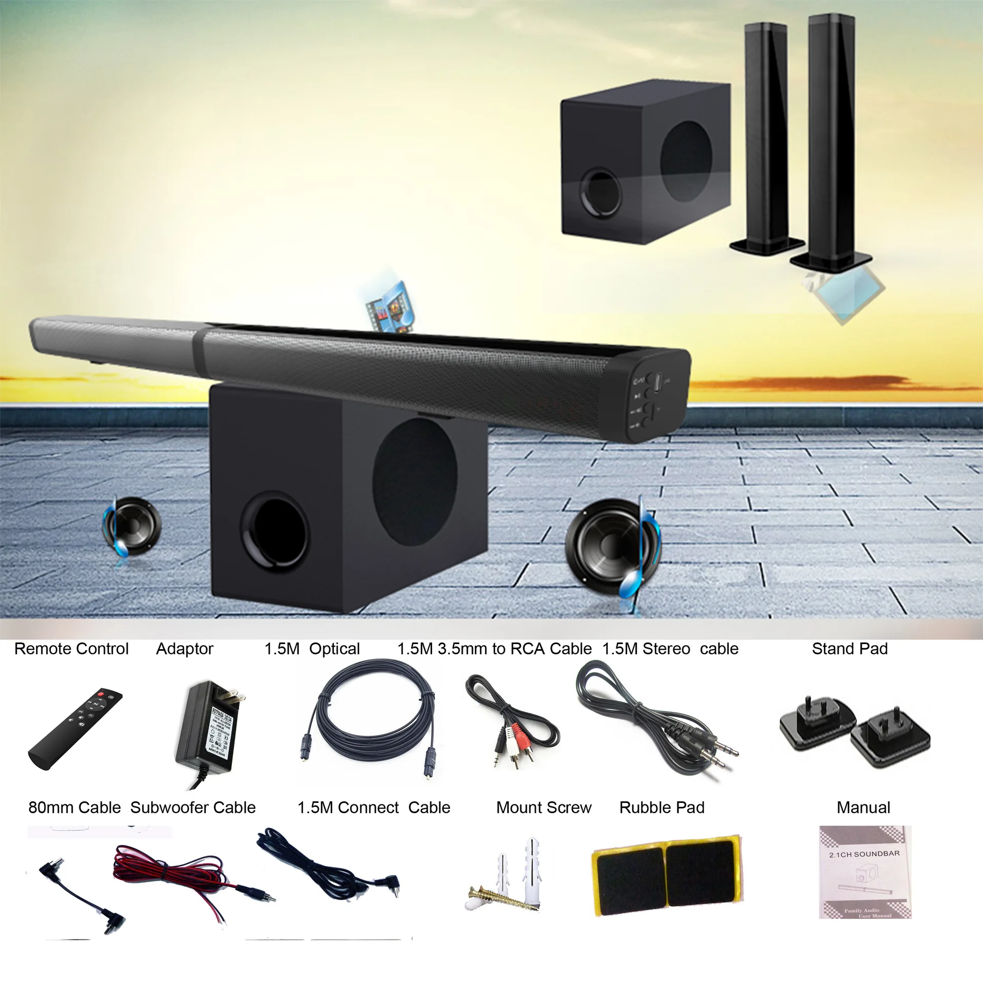 Домашний кинотеатр sistema de som surround 5 1 каналов Система