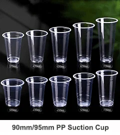 Digital Printing Custom Plastic Disposable PP Logo Boba Milk Smoothie Milkshake And Tea Cups Bubble Tea Cup With Lid
