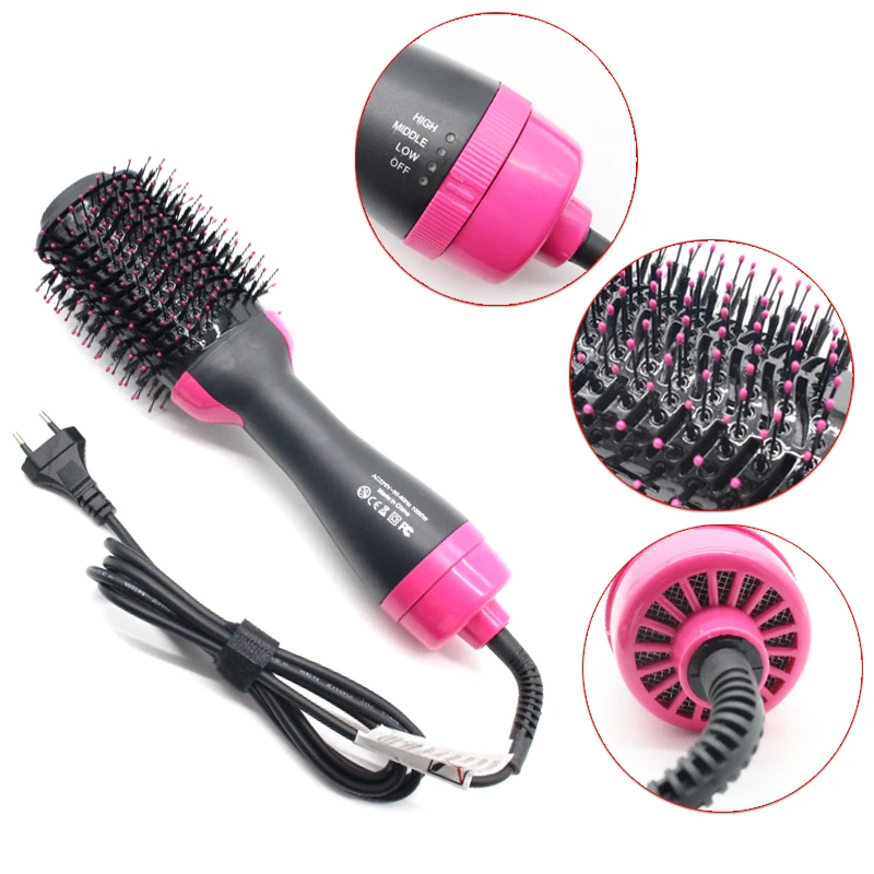 1000w Hot Air Blow Dryer Brush with comb Professional Straightener Comb Electric Blow Dryer for hair styling and drying