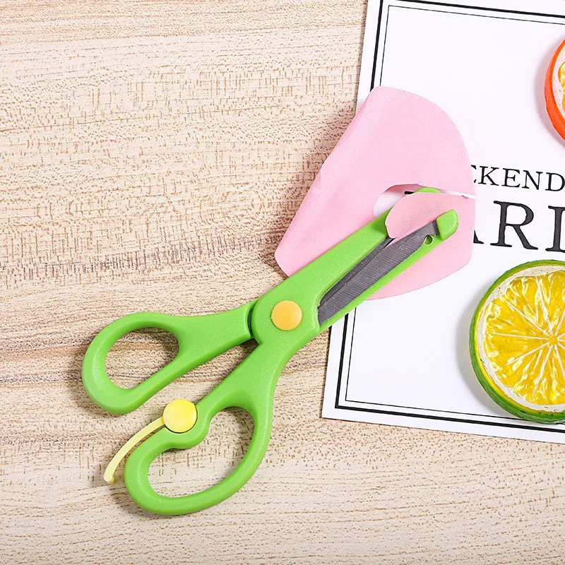 Школьные экономящие силы весенние ножницы с защитой от захвата рук для детей дошкольного возраста Обучающие Офисные ножницы «сделай сам»