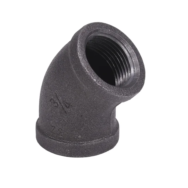 LEYON Pipe Fitting UL FM Approved Fire Fighting Pipes Fire Protection System Black Malleable Iron Pipe Fittings 45 Degree Elbow