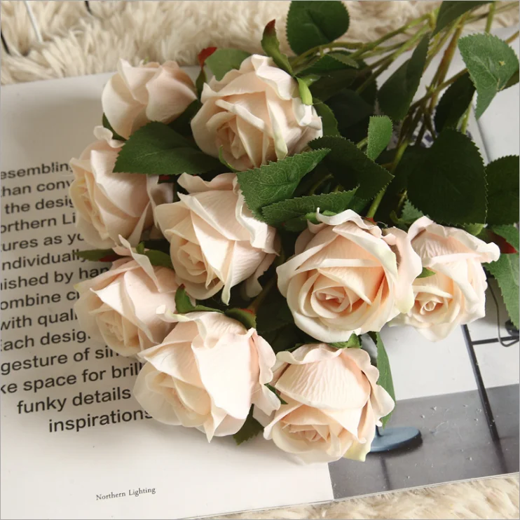 High Quality Single Velvet Rose Flowers Artificial Flowers Velvet Rose For Wedding Rose