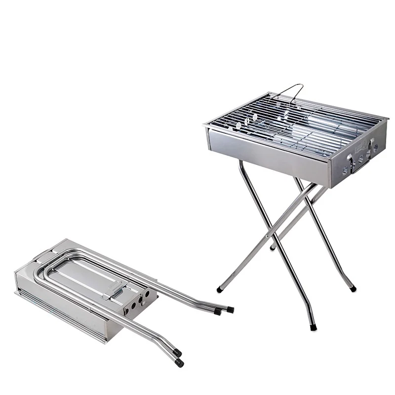 High Quality Stainless Steel Portable Outdoor Camping Charcoal BBQ Grill Folding Barbecue Grills