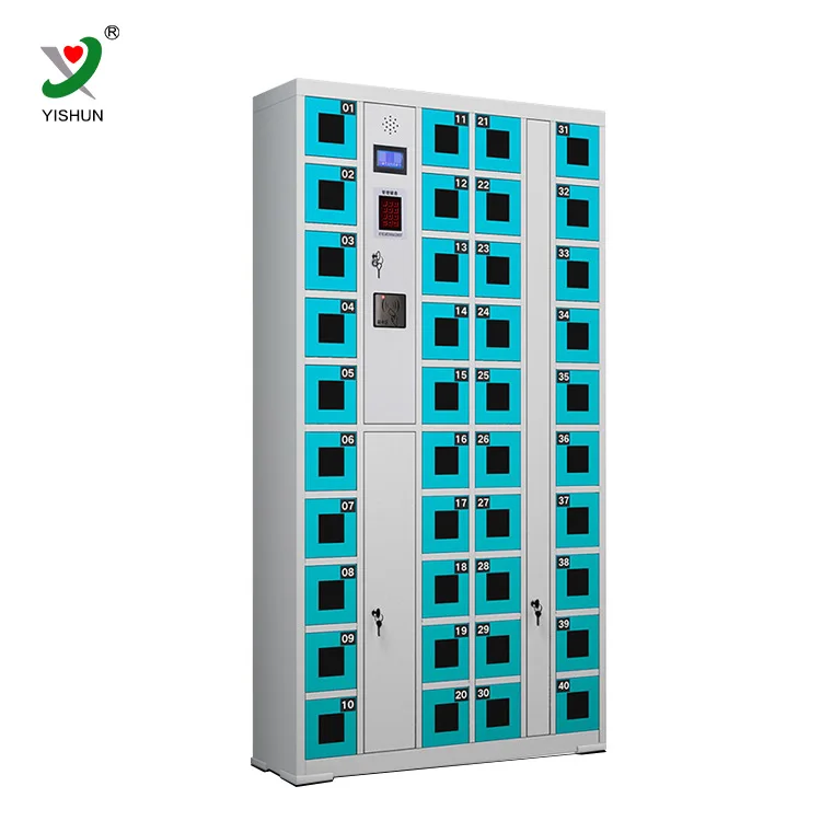 
Commercial public steel cell phone charging locker station 