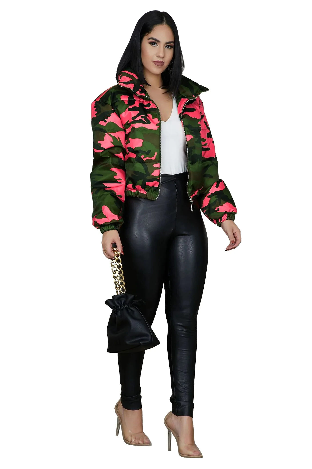 
Hot sale autumn sport life coat for ladies puffer women cotton coat camouflage winter puffer jacket women 