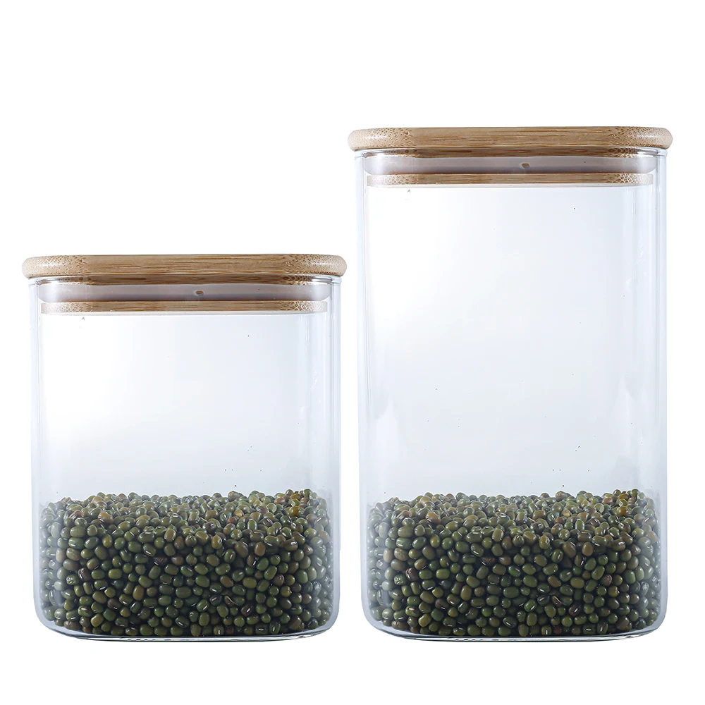 LeHe-high borosilicate glass food with bambo