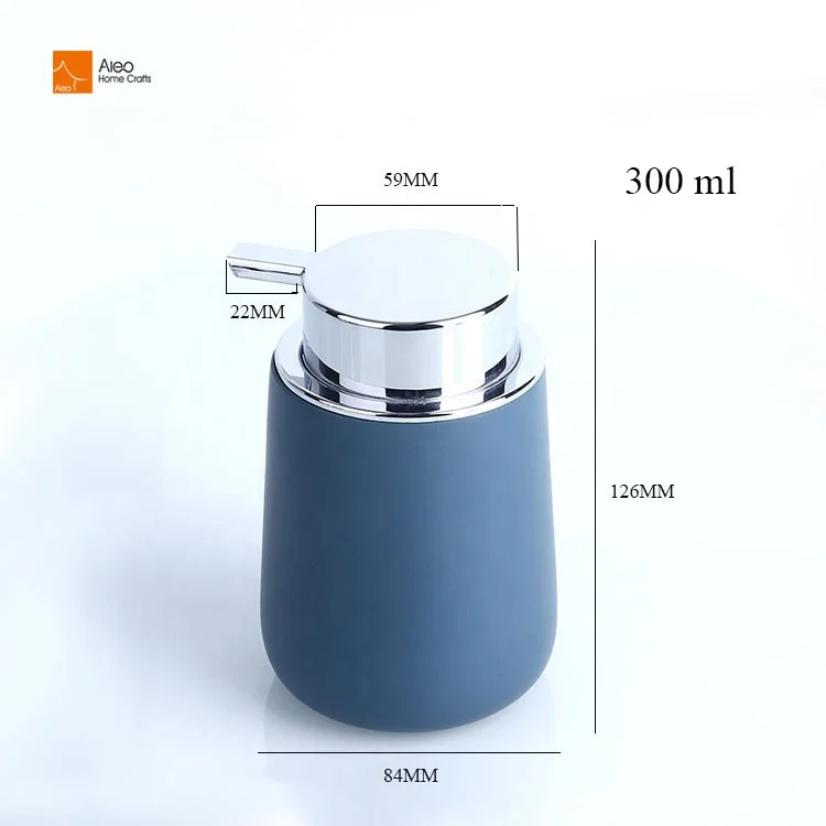 European style 300ml Hand Liquid Foam Pump Bottle Bathroom White Stand Shampoo Soap Dispenser