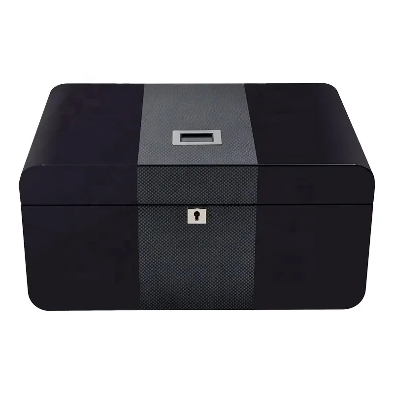 China Wholesale Cigar accessories cigar cases/humidors Empty Luxury Black Cigar Humidor Gift Box Custom Logo