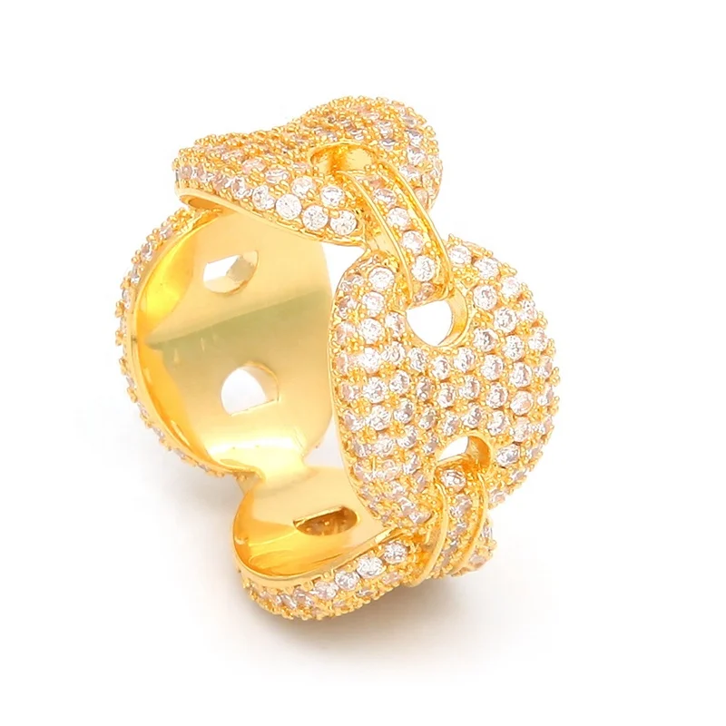 Misterjewelry newest gold gay men rainbow cz ring