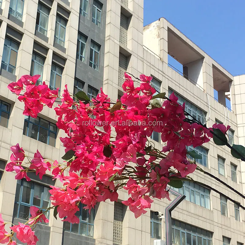 Artificial Blush Flower Cherry Blossom Branch Silk Artificial Bougainvillea Flower Faux Artificial Hanging Triangular Plum