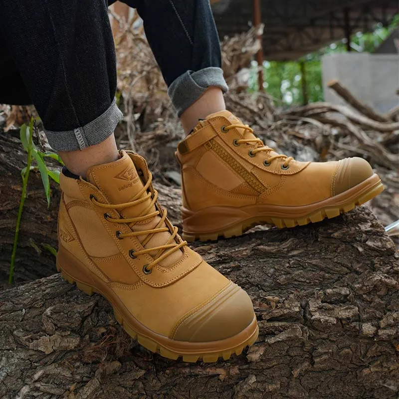 SHIELD Upper Puncture Resistant Steel Toe Safety Shoes Shock Proof Antislip Antistatic Men Women Safety Boots