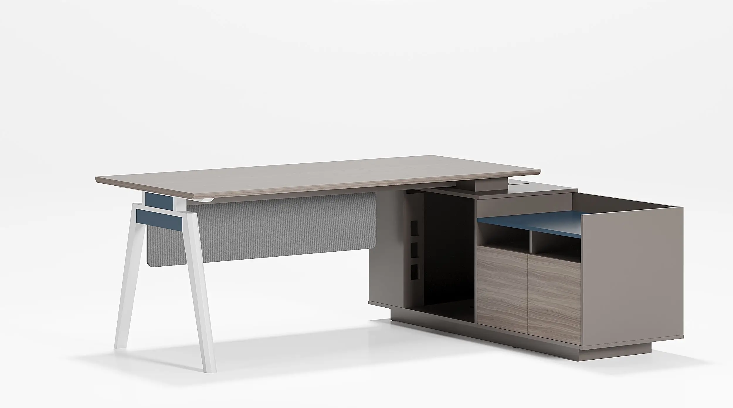 Manufacturer Factory Price Modern Boss Office Executive Desk Wooden L-Shaped Computer Table With Drawers