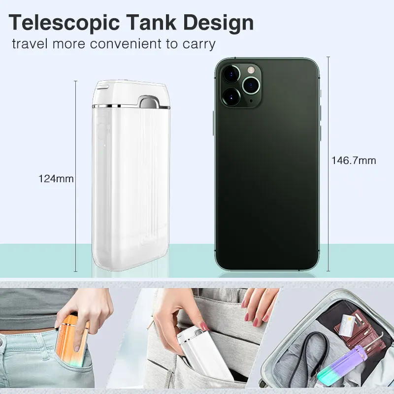 Professional 3 mode Ipx7 Waterproof  USB Rechargeable Cordless Flosser dental water jet