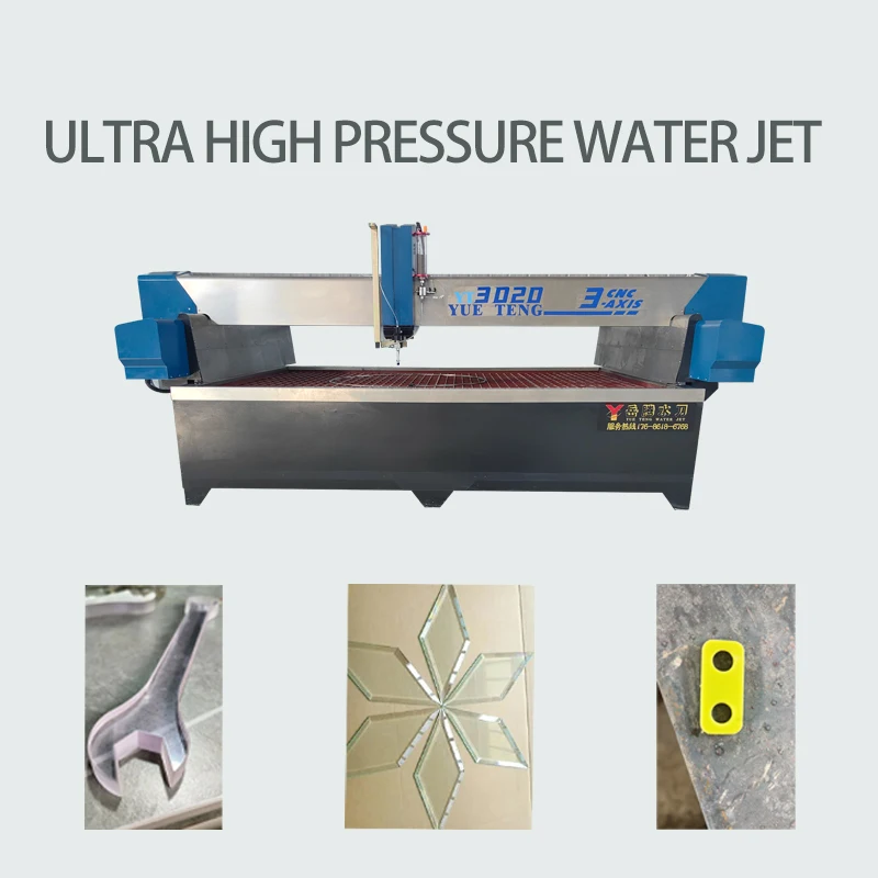 Glass water cutting machine with water knife for digging, punching, cutting and shaping blocks in one go to improve efficiency