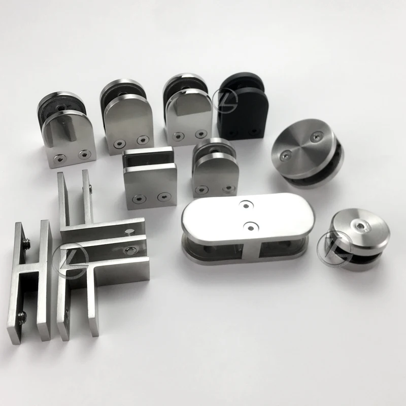 Hot Stainless Steel Handrail Joint Glass Clamp Radius Base Handrail Railing Connector Bathroom Shower Glass Clip