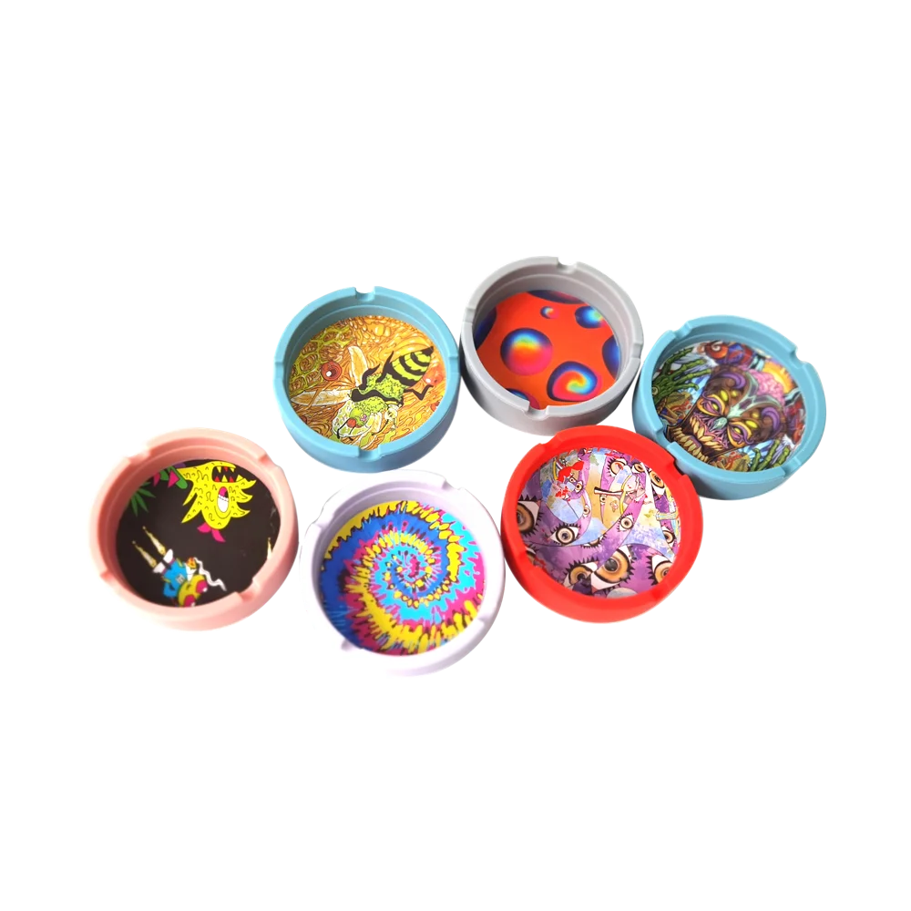 
High Temperature Resistant Round Silicone Ashtray Smoking Ash Tray Accessories for Cigarettes 