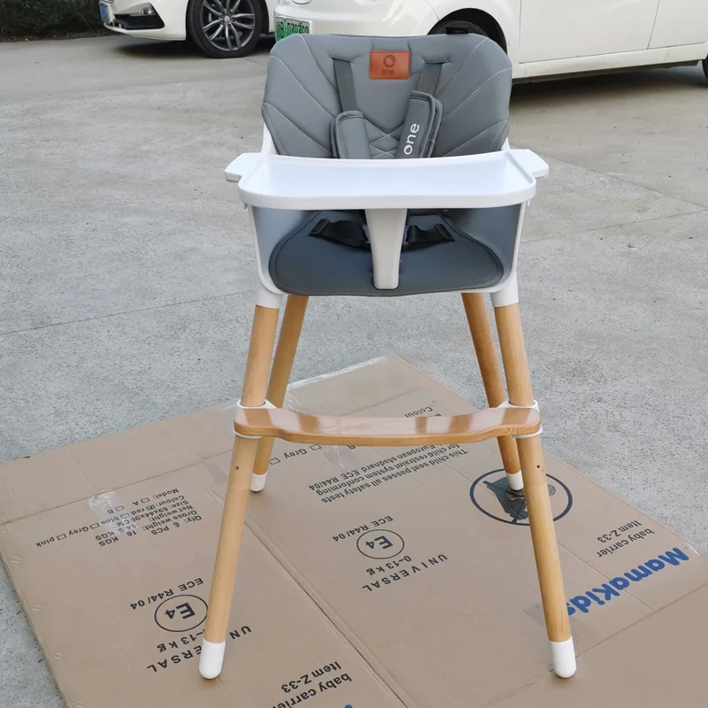 Mamakids hot selling baby plastic chair seats infant wooden  high chair feeding chair with 360 degree rotation