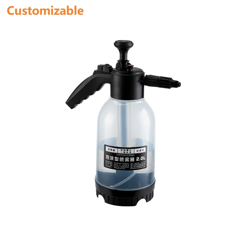 RUIPU 2L double nozzle safety pressure relief transparent plastic spray can for garden and Car Wash