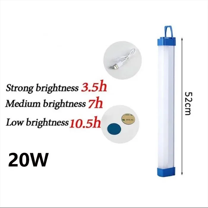18650 Светодиодная трубка с зарядкой от аккумулятора подзарядка USB портативное перезаряжаемое аварийное освещение для кемпинга