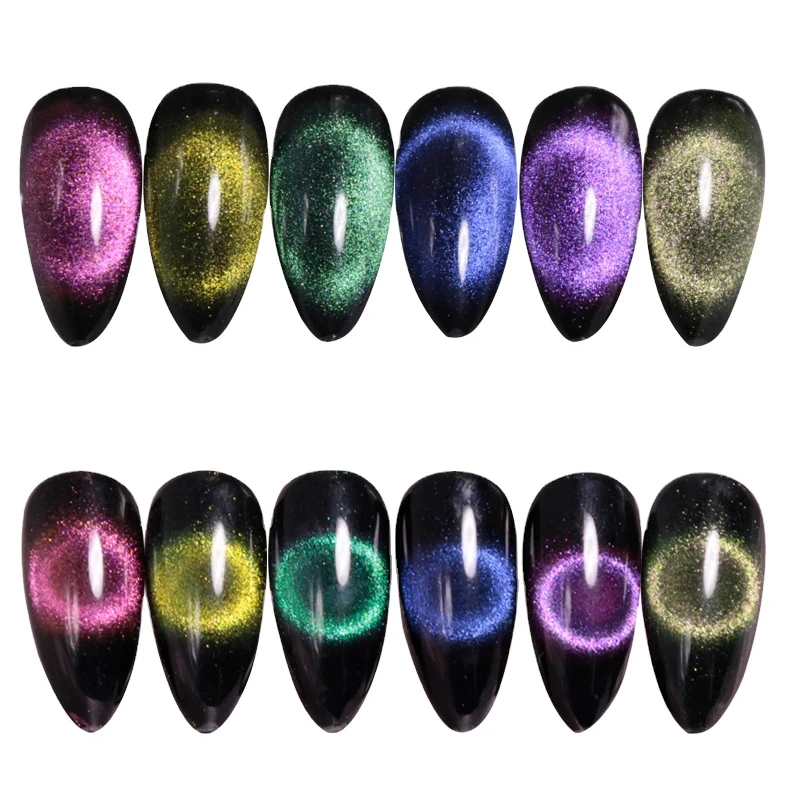 China Gel Polish Factory 9d Cat Eye Gel Nail Polish Super Shine Custom Logo Magnetic Gel Nail Art