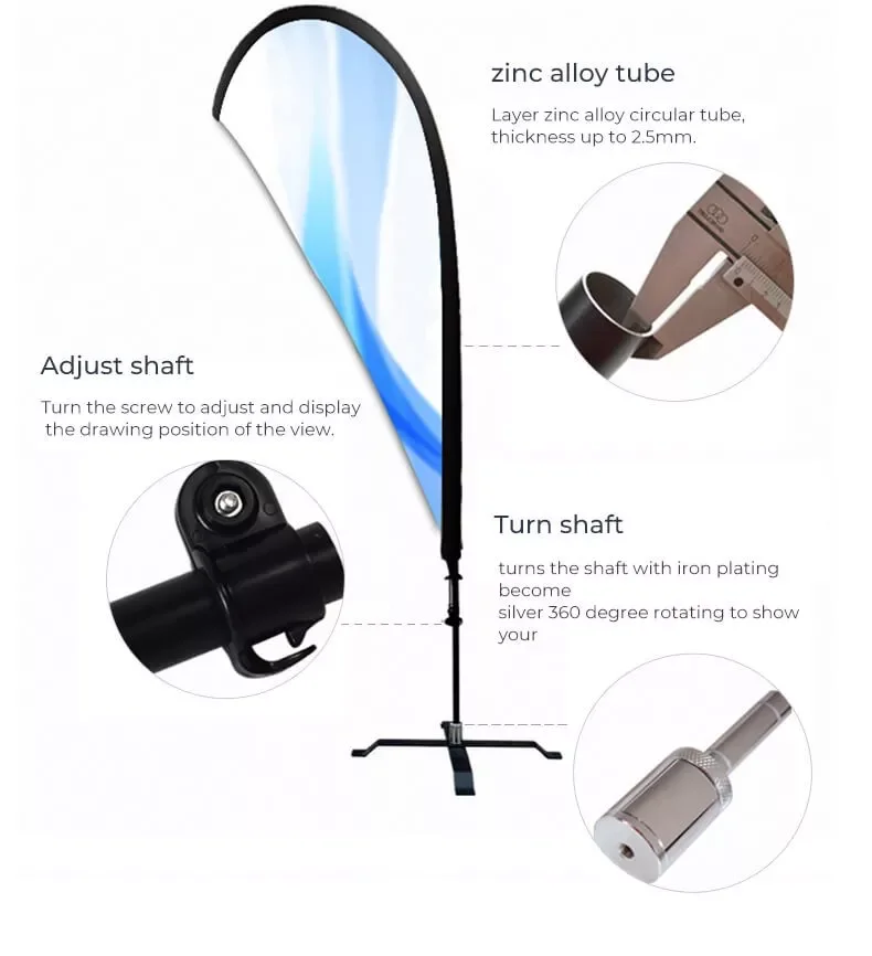 Advertising banner stands custom logo bali printing polyester pole teardrop promotional flying beach feather flag