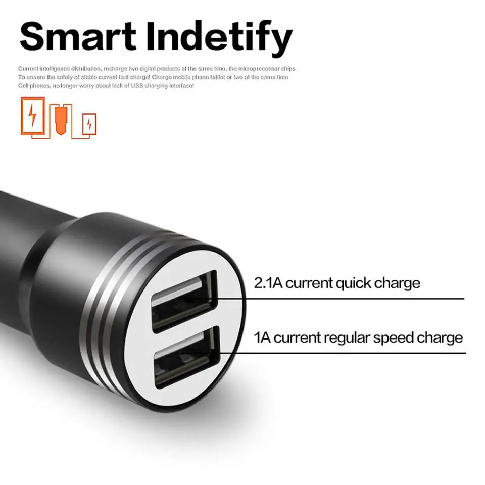 Whosale 5v 1.0A Universal Daul 2 Port USB Car Charger Adapter For Phone