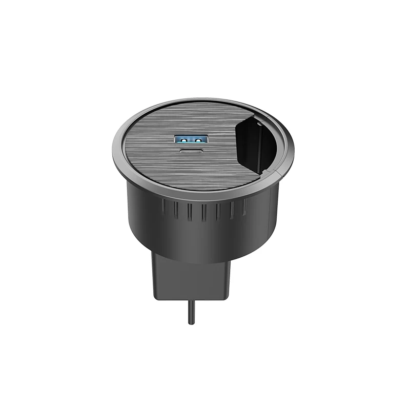 Wood Lowes Office Table Cord Hole Outlet Cable Usb Hub Charging Station In Type C Usb 3.0 Desk Power Desktop Grommet