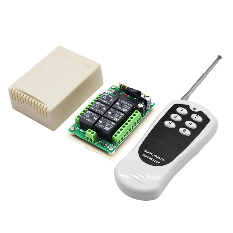 433MHz Wireless Universal Remote Control DC 12V 6CH rf Relay Receiver and 500 meters remote control for Wireless Remote Control