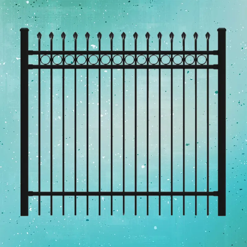 Factory Wholesale Modern Black Wrought Iron Metal Fence Aluminum Square Post Zinc Steel Fence Panel for Outdoor Garden