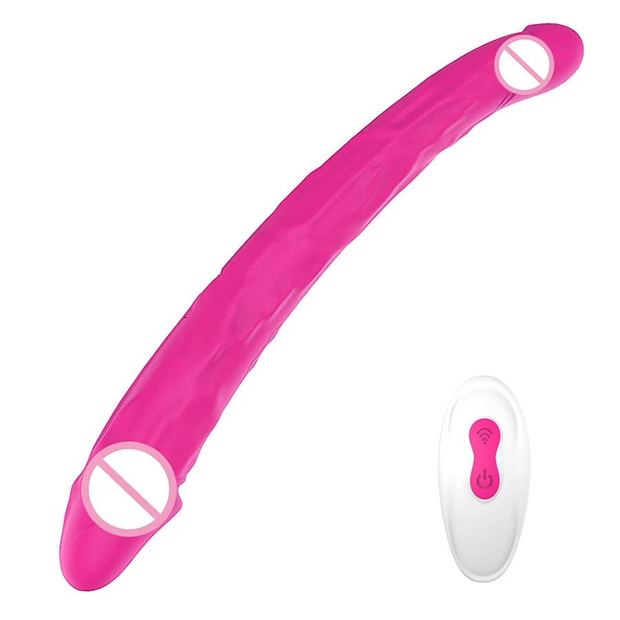 S-hande remote control double headed silicone vibrating long dildos artificial penis for women and lesbian vibrator sex toys