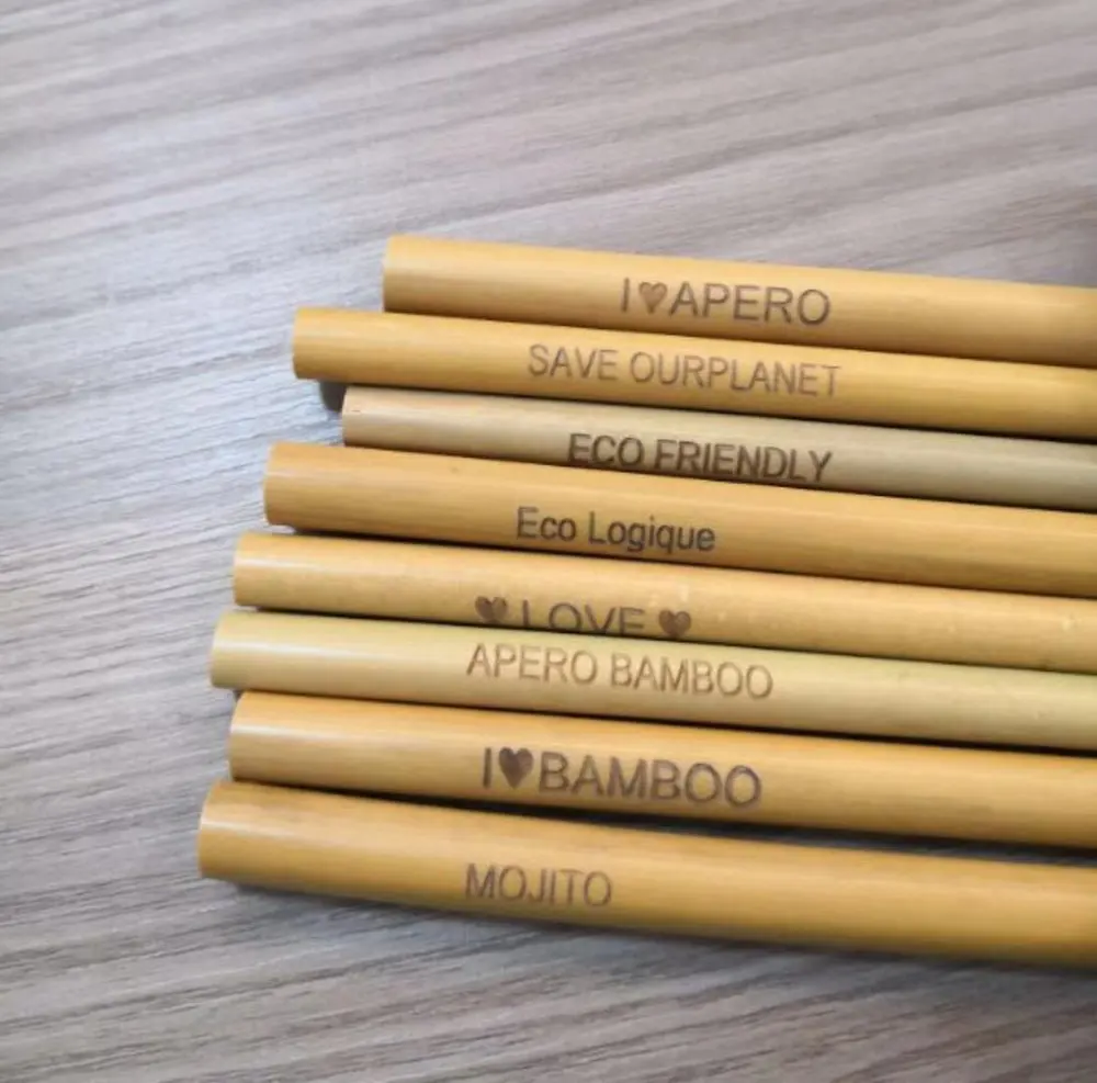 Customized Logo bamboo straws for kids, smoothie straws for the home, or cocktail straws made in Vietnam Hottest Products