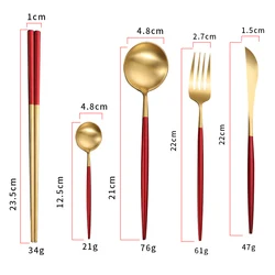 Столовые приборы из нержавеющей стали с ручкой для рисования, 18/10, 5 шт.