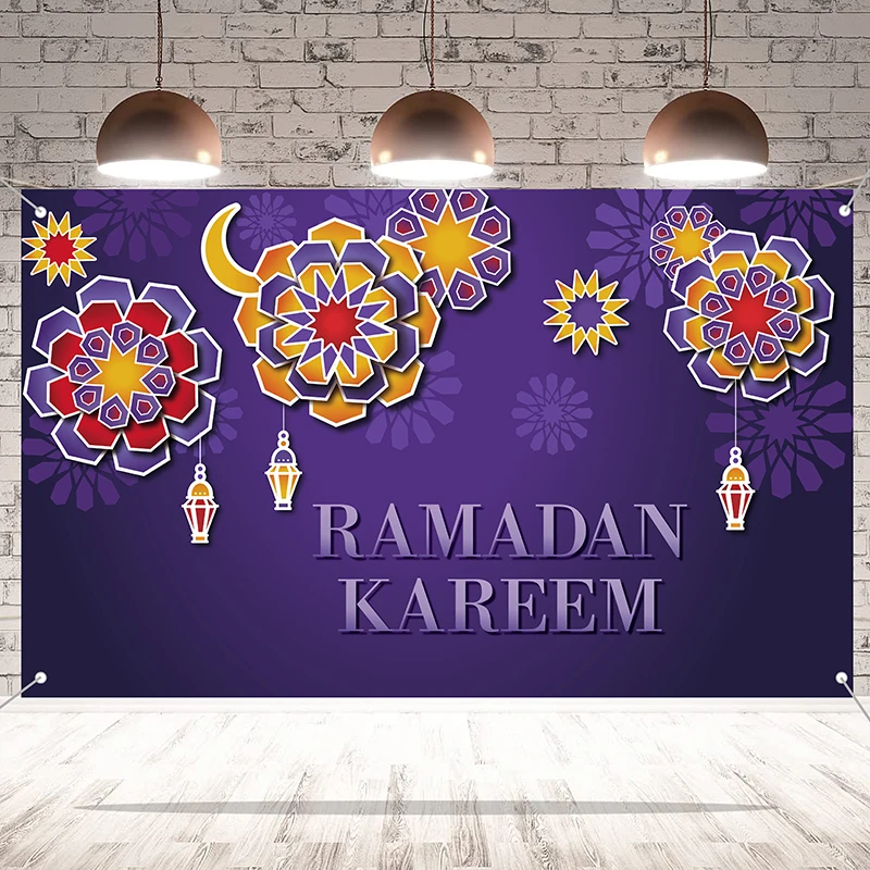 Wholesale Ramadan Eid Mubarak Decorations Eid Mubarak Sign Muslim Ramadan Background Banner Photo Booth Backdrop