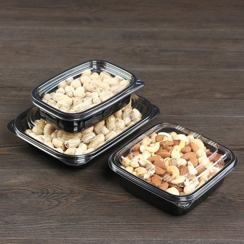 Transparent Biscuits and Cookies Snack Storage Container Plastic Packaging Food Box for Dry Fruit
