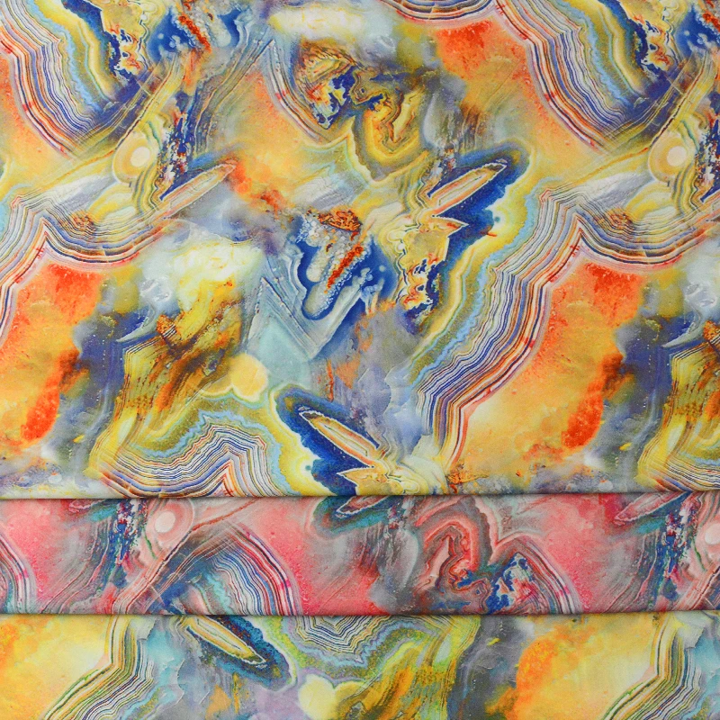 Digital Floral Design Custom Printed Satin Stretch Silky Silk Like Polyester Satin Fabric for Dresses