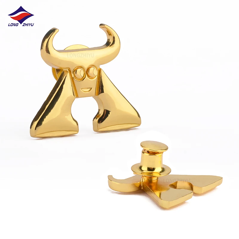 Longzhiyu die cast brooch pin manufacturer custom 3d mini metal pins wholesale pop designer badge pin