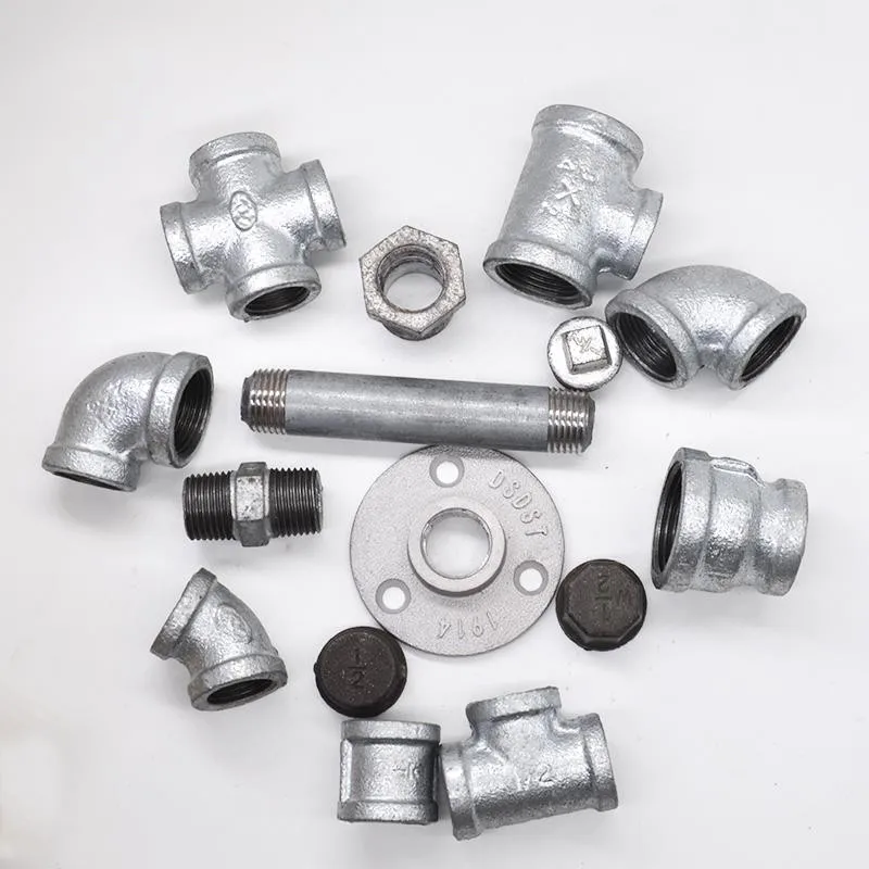 Galvanized Malleable Cast Iron Pipe Fittings Carbon Steel Pipe Nipple Fittings Hot Dipped Galvanized Plumbing Pipe Fittings