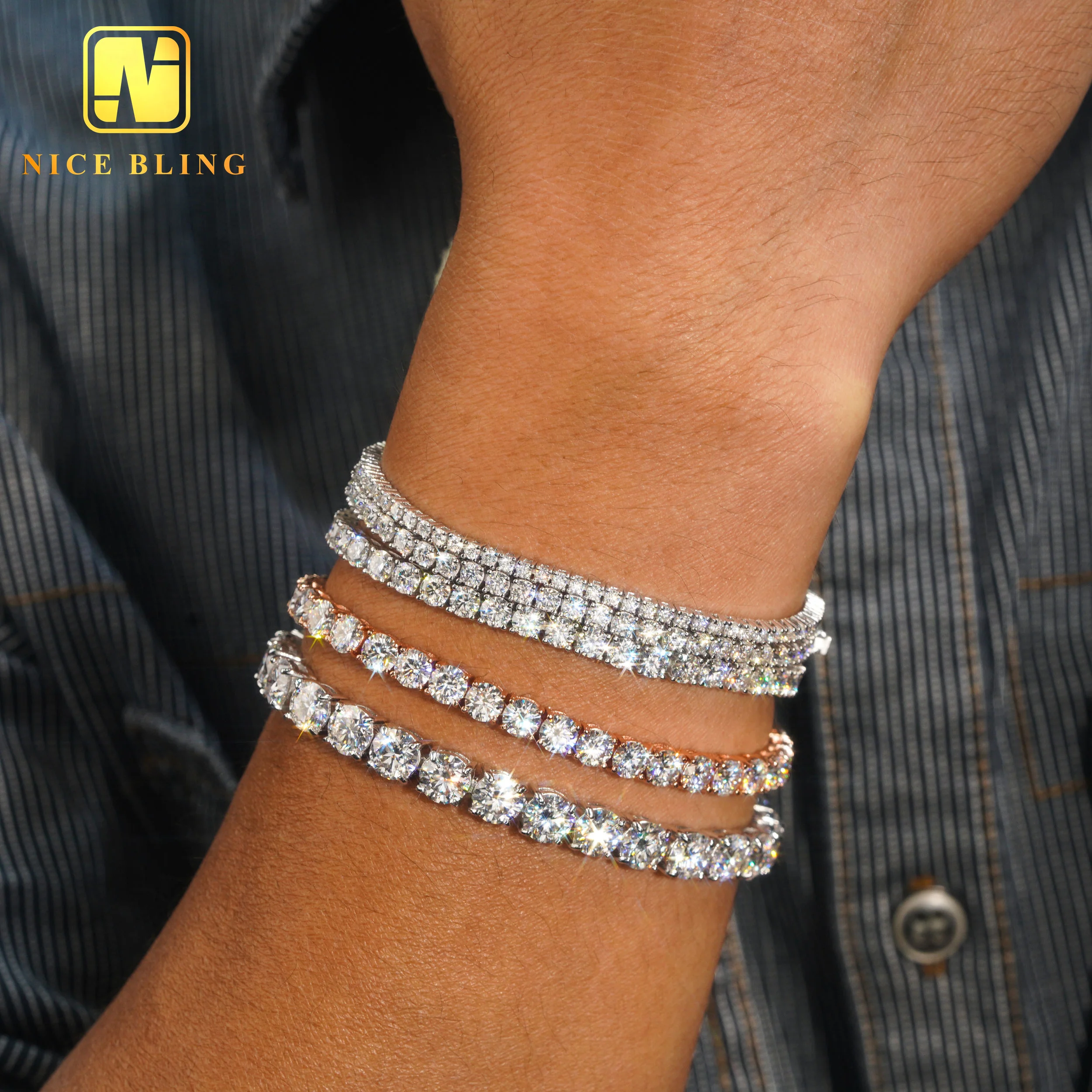 Cheapest Price Tennis Chain 3mm 4mm 5mm GRA Hip Hop Jewelry 925 Sterling Silver VVS D Color Diamond Moissanite Tennis Necklace