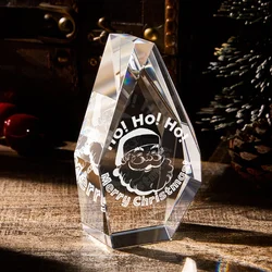 Luxury Christmas Decorations Santa Claus Glass Crystal Laser Christmas Table Decoration