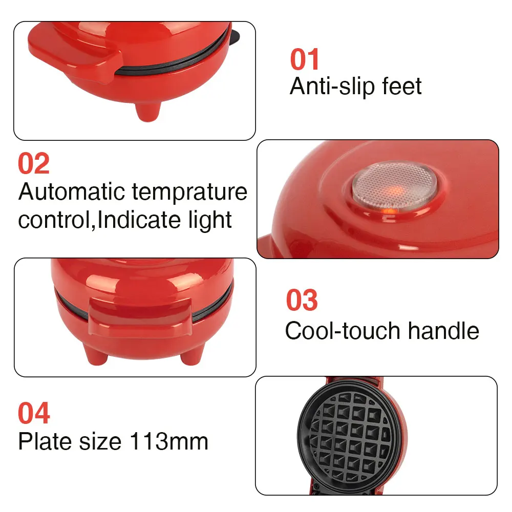 New Design 1pc multifunction mini waffle Maker snack maker belgian waffle make