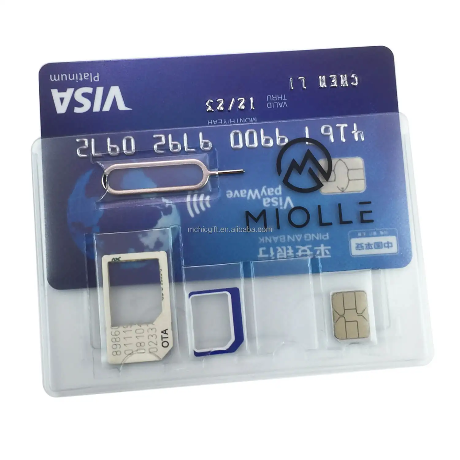 Factory Plastic Nano Sim Card Holder Gift Custom Holder Card Sim for Business Card Holder PVC SIM Cardholder