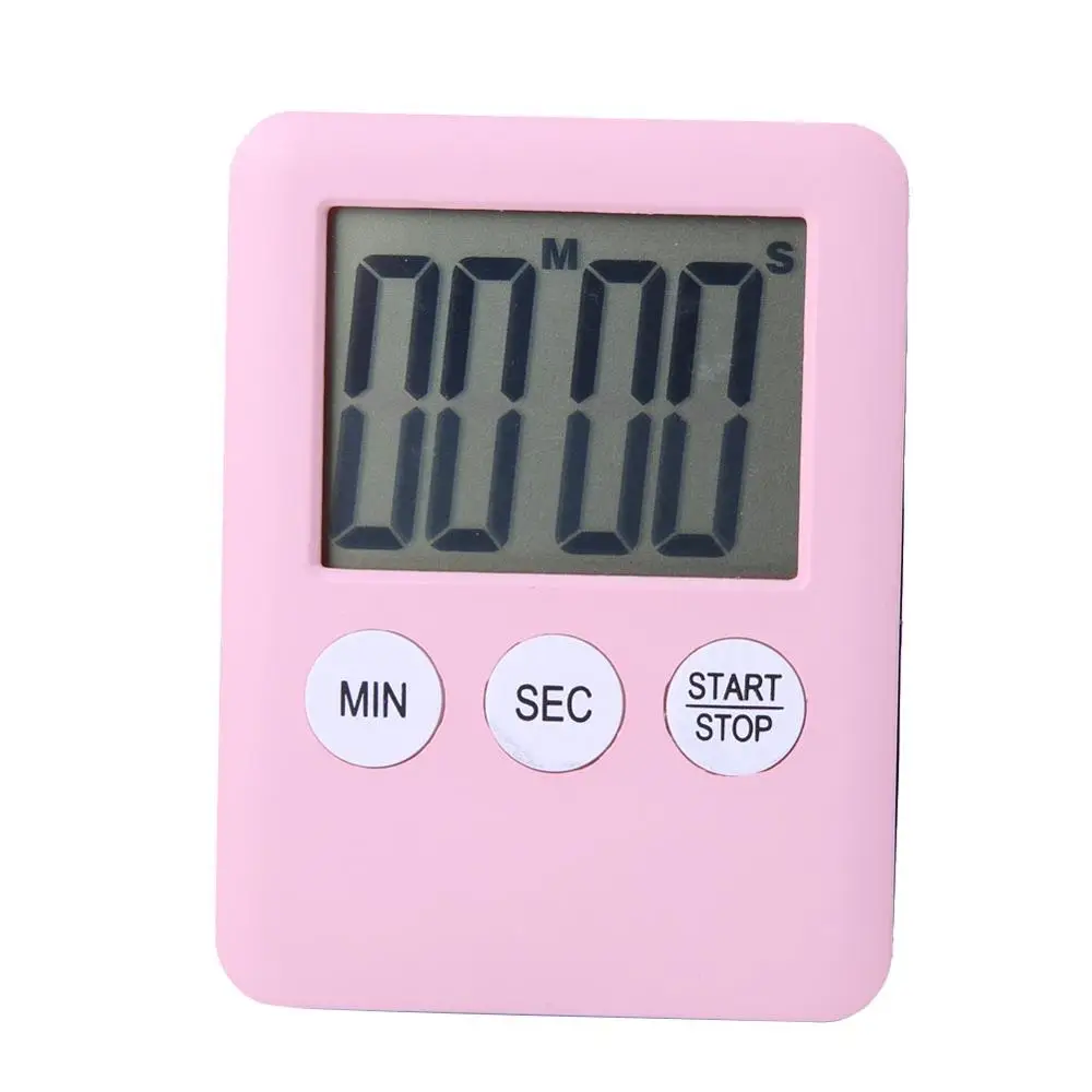 Ultrathin large LCD display 3 buttons magnet refrigerator timer cheap kitchen timer for promotion