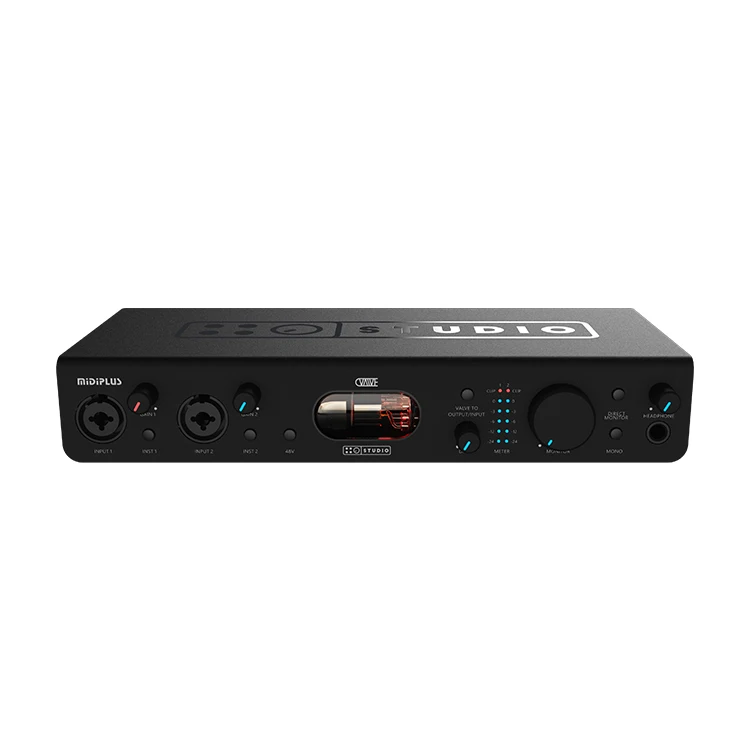 Midiplus Studio Valve Professional 2 In 2 Out High Performance Audio Interface Valve Inside USB Sound Card with Tube and OTG