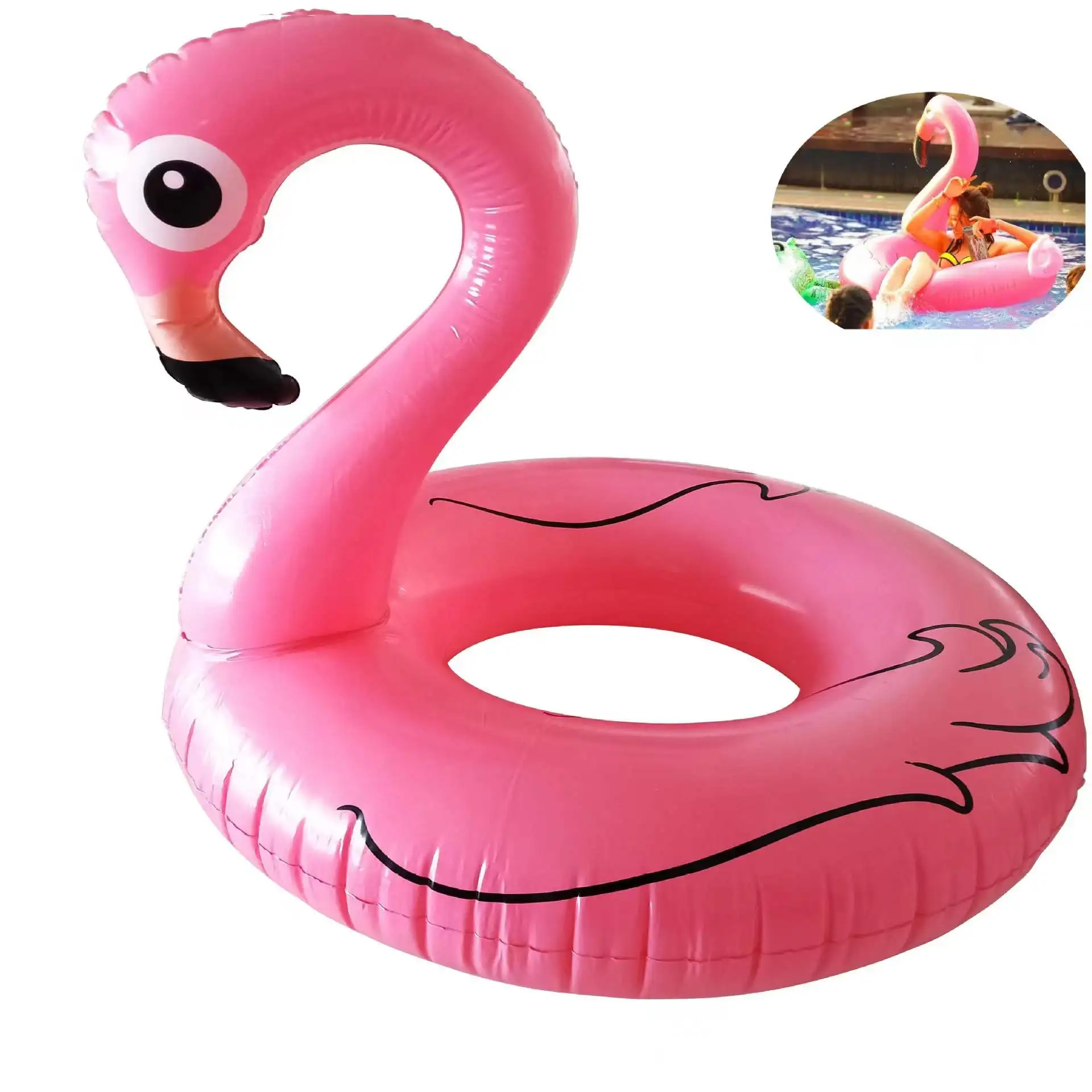 Hot Selling PVC Inflatable Baby Flamingo Pool Floats Tube Swimming Ring Float Water Mattress Bed For Adults Pool Toys Party