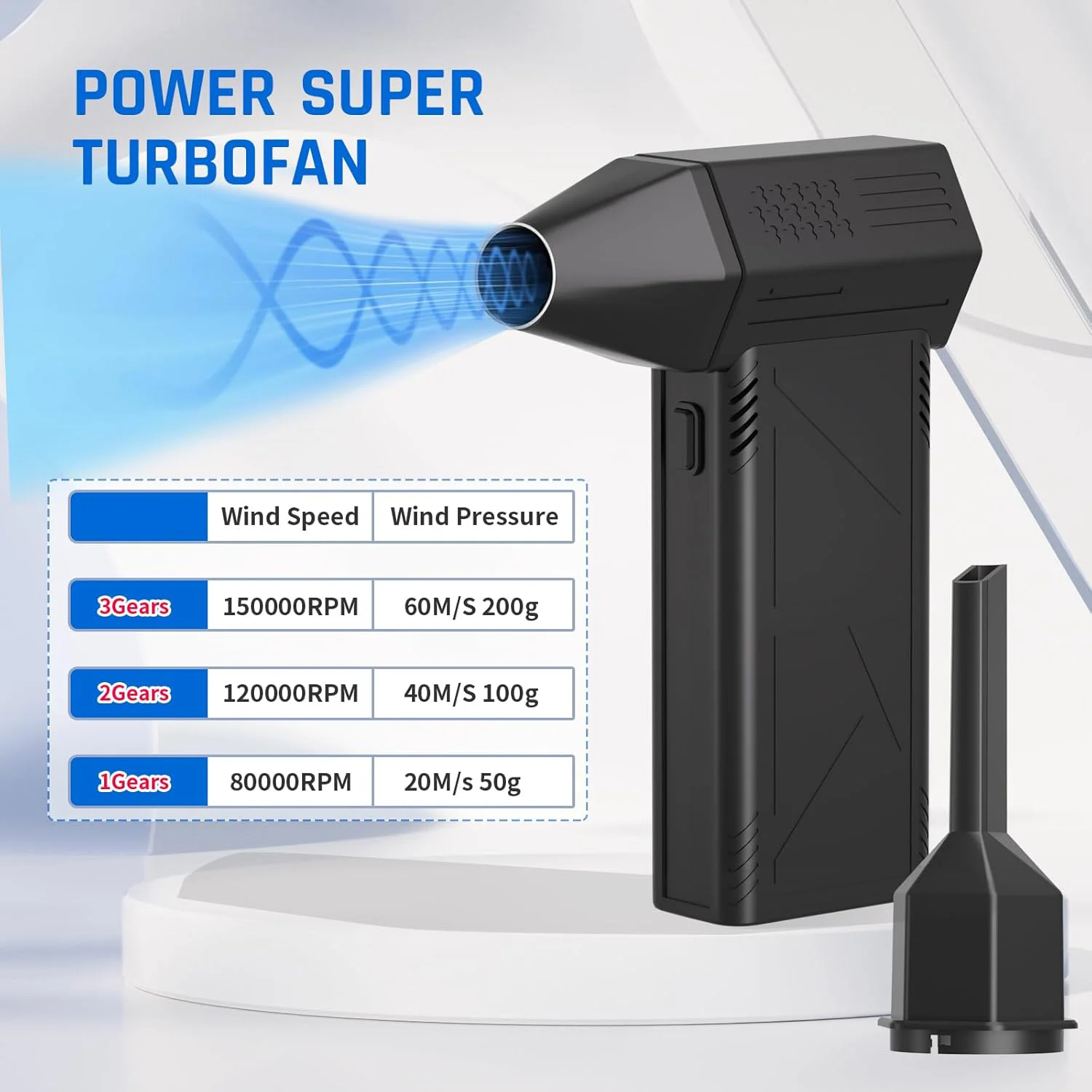 F.EASY.D Mini Metal Air Blower 130000RPM Portable Wireless Rechargeable Computer Keyboard Cleaning Air Duster