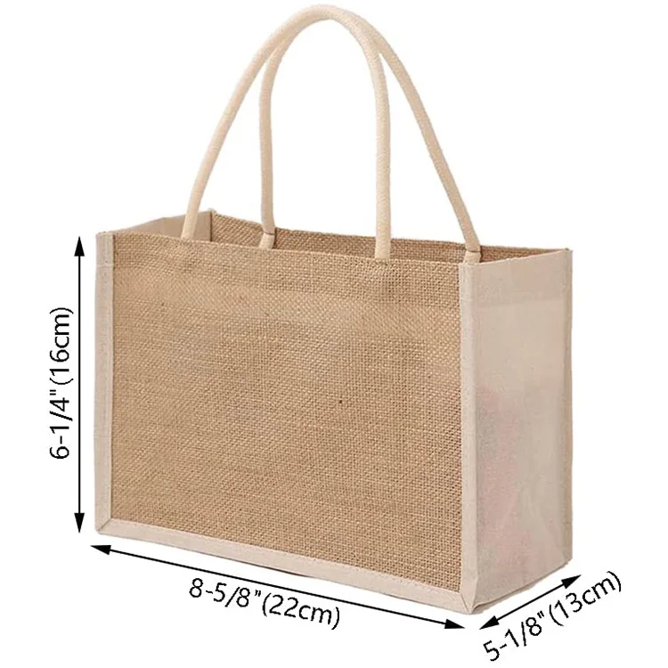 New arrivals customize logo fashion waterproof eco friendly promotional recycled reusable natural large canvas jute bag