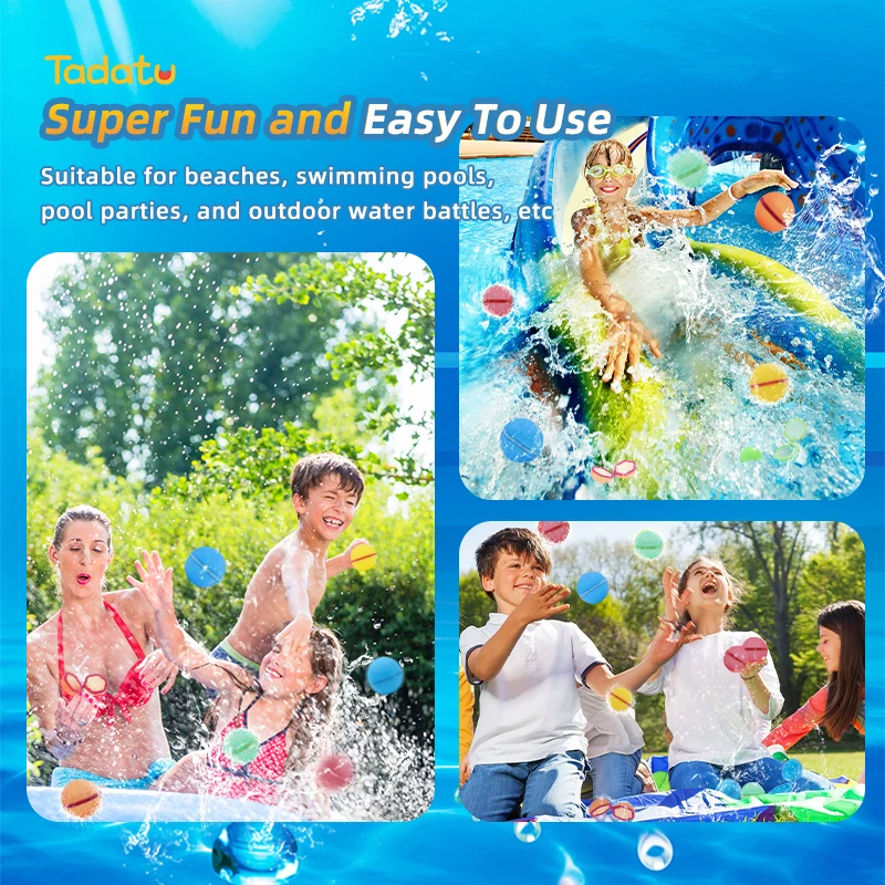 Reusable Water Balloon Refillable Magnetic Water Ball Quick Fill Self Sealing Water Bombs for Kids Outdoor Backyard Summer Games