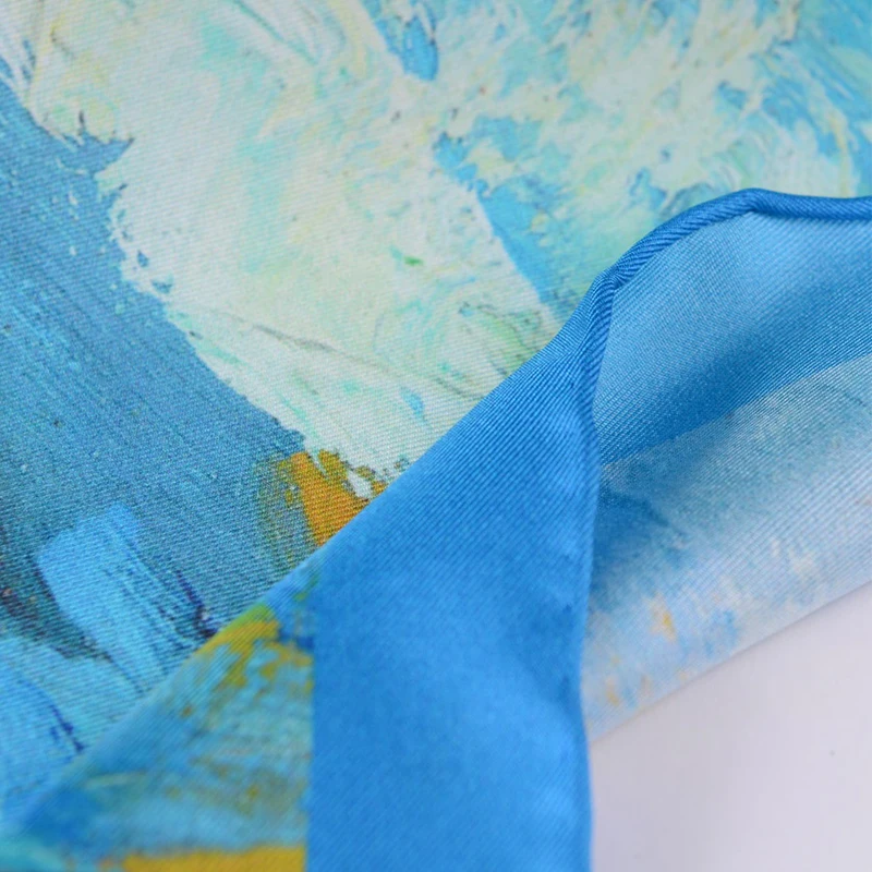 Wholesale Silk Squre Scarf Luxury 100% Silk Satin Custom Printing Designer Scarf Styles Silk Scarves